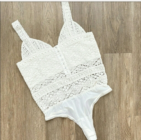 Free People Tops - Crochet cotton lace Free People Hooked On bodysuit